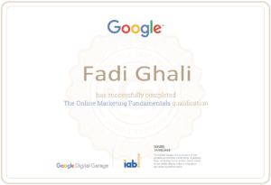 Online Marketing Certificate from Google Digital Garage and The Interactive Advertising Bureau of Europe (IAB Europe) TV Journalist Marketer Actor